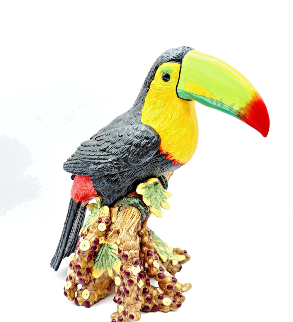 RARE Fitz and Floyd Exotic Birds 8" Tucan Figurine